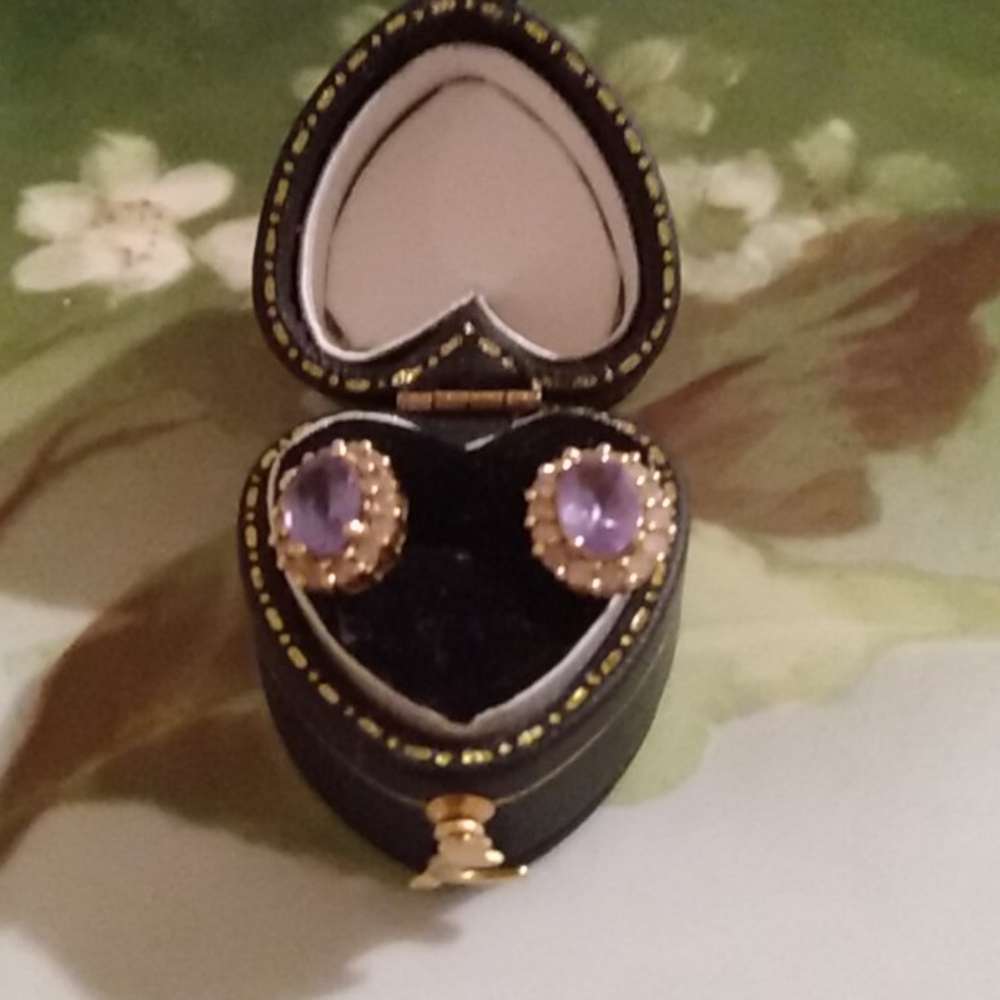 Genuine Diamond and Tanzanite Earrings